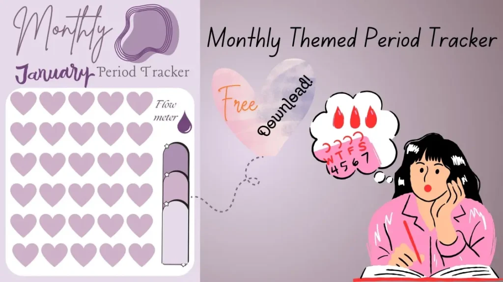 Monthly Period Tracker | bullet journal period tracker printable | Period Tracker Bullet Journal