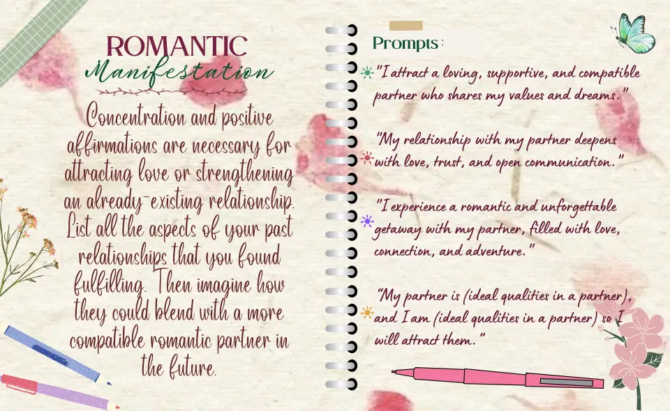 Romantic Manifestation | Manifestation Journal Examples