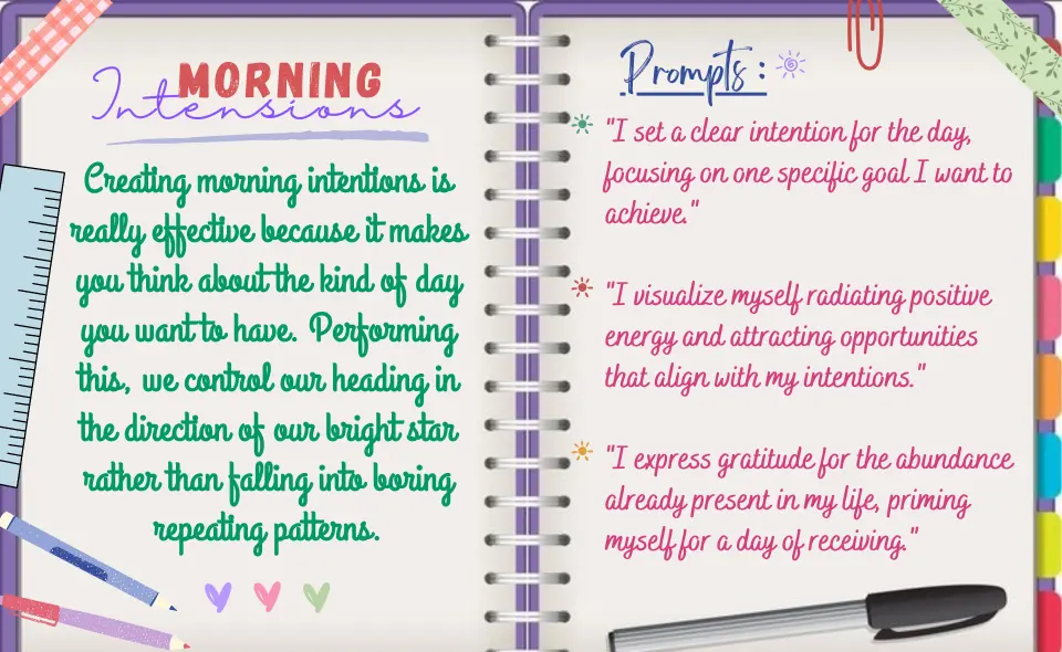 Morning Intentions | Manifestation Journal Examples