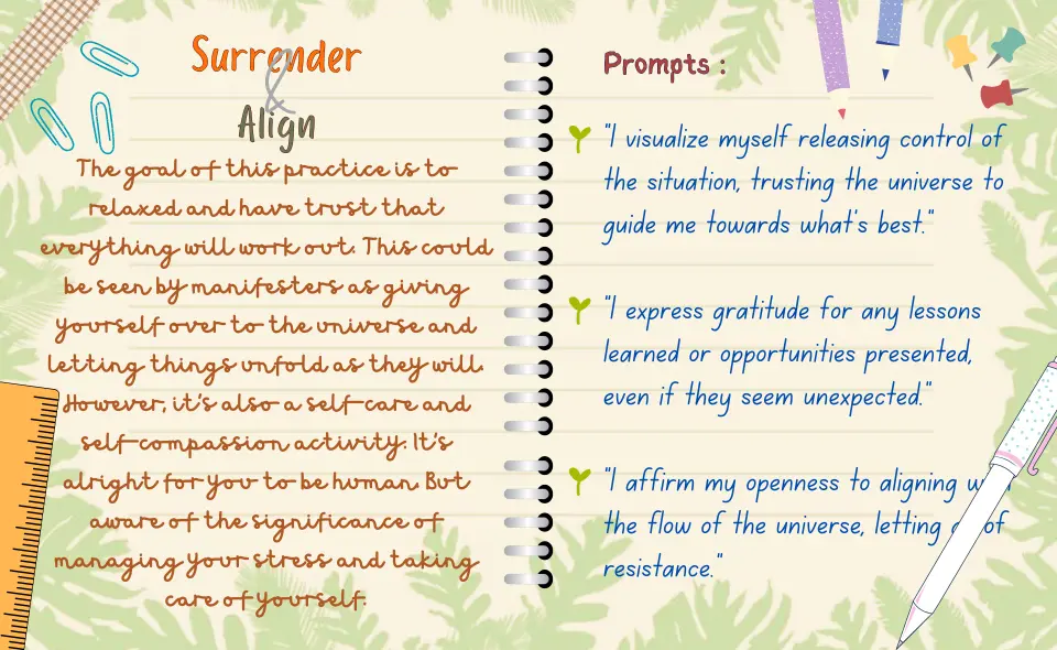 Surrender & Align | Manifestation Journal Examples